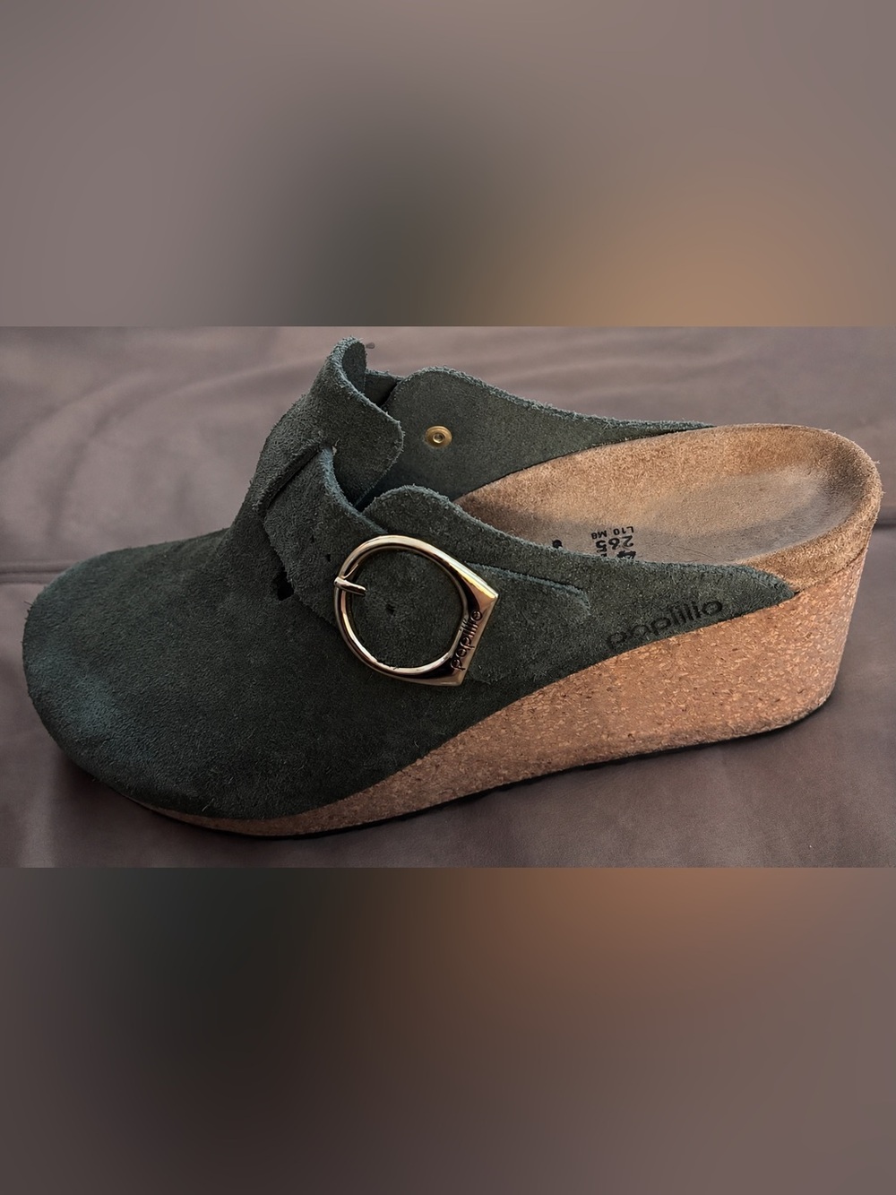 Papillio by Birkenstock Fanny Platform Clogs Forest Green Suede Size 41 US 10 - Picture 10 of 10